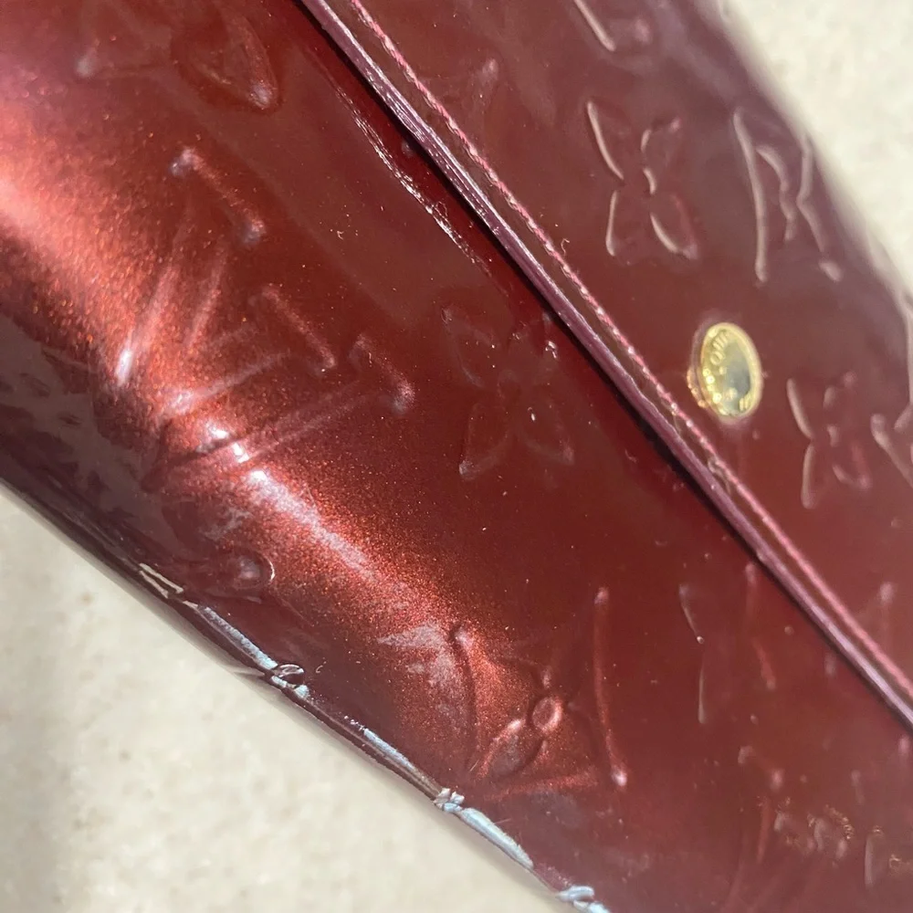 Authentic LOUIS VUITTON Rouge Fauviste Monogram Burgundy Vernis Patent Leather